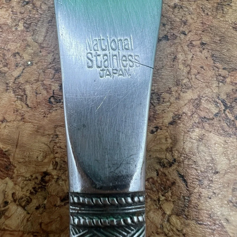 National TRACERY Stainless‎ NS Japan Basket Weave Silverware knife Flatware